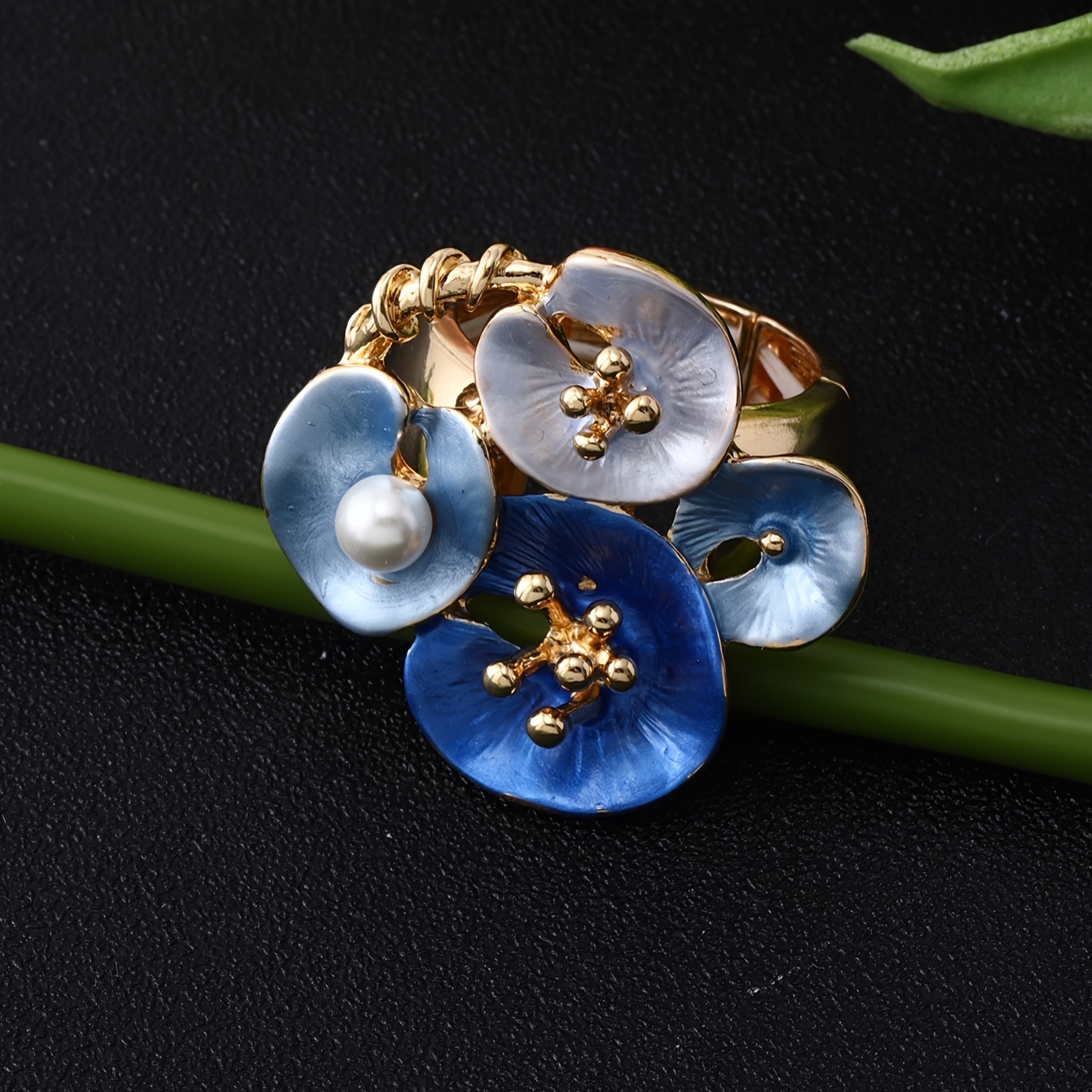 Enamel Flower Ring Spring Summer Jewelry Gift